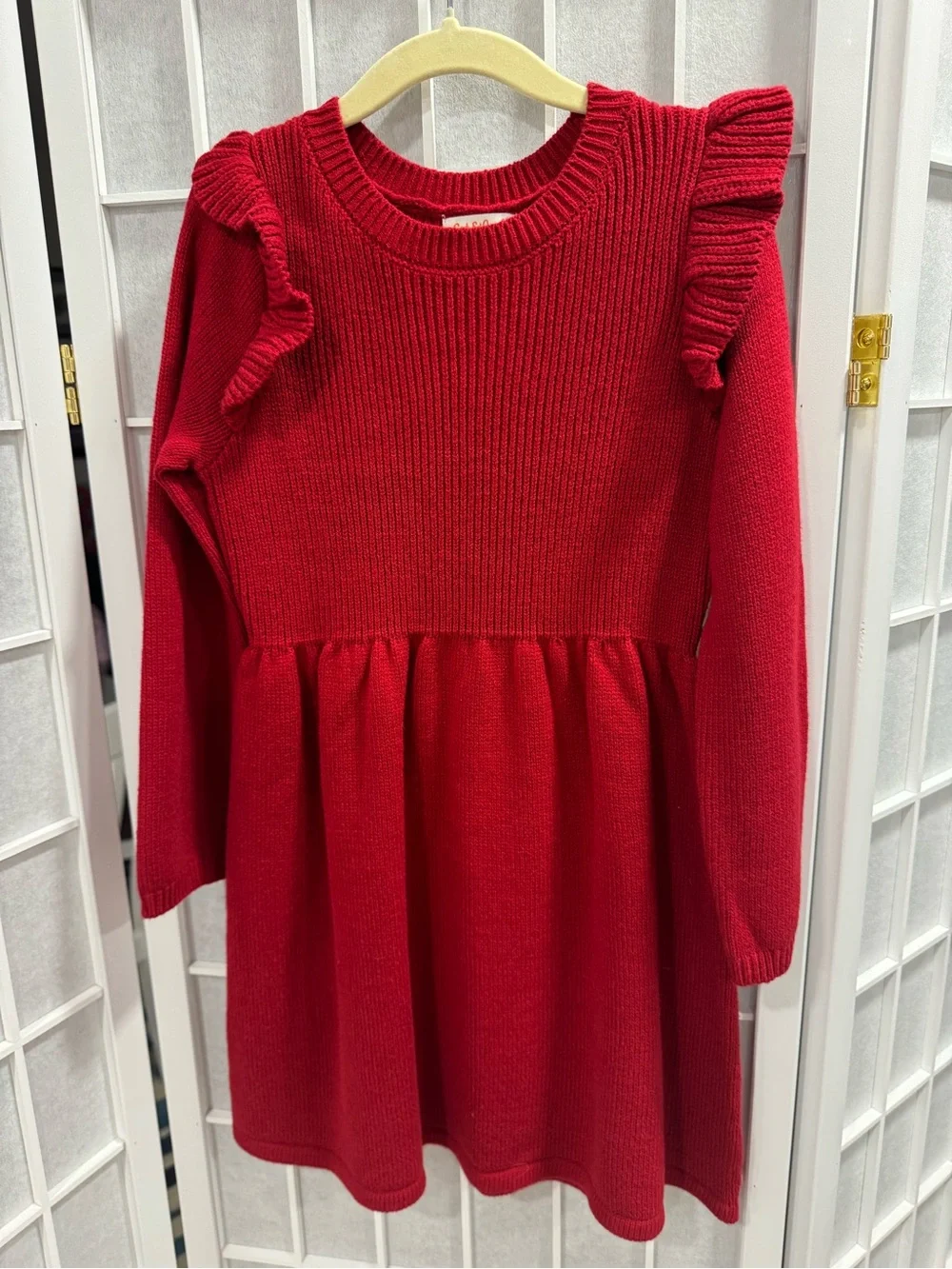 Cat & Jack Girls Red Knit Sweater Dress